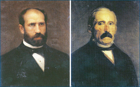 Retratos de Nicolás Salmerón y de Julián Sanz del Río. Hacia 1880. Galería de Retratos del Ateneo de Madrid.