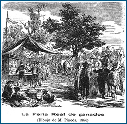 La Feria Real de Ganados y Granada La Bella. Dos de sus últimos dibujos de su etapa granadina. 1866.
