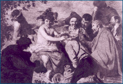“Los Borrachos”. El Grabador al Aguafuerte. Vol.III. Estampa XXIV. Sexta entrega. Madrid. 1877.